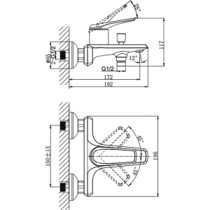 Смеситель для ванны с душем Rush Nevis NE1735-44