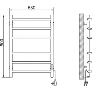 Купить Полотенцесушитель электрический Ника Way 3, 60/50, хром в Москве с доставкой Полотенцесушитель электрический Ника Way 3, 60/50, хром