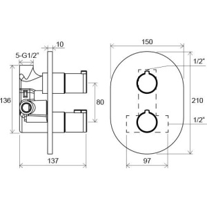 Купить Термостатический смеситель Ravak Chrome CR 064.00 С ВНУТРЕННЕЙ ЧАСТЬЮ, для душа в Москве с доставкой Термостатический смеситель Ravak Chrome CR 064.00 С ВНУТРЕННЕЙ ЧАСТЬЮ, для душа