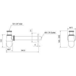 Сифон для раковины Aquatek AQ6014BG шлифованное золото