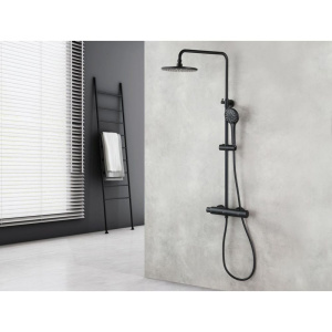 Душевая стойка Lemark Bronx LM3770BL c термостатом, черная