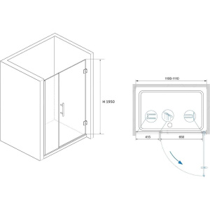 Купить Душевая дверь в нишу RGW Hotel HO-012 1100х1950 профиль хром, стекло прозрачное в Москве с доставкой Душевая дверь в нишу RGW Hotel HO-012 1100х1950 профиль хром, стекло прозрачное