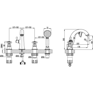 Купить Смеситель на борт ванны Lemark Vintage LM2841B в Москве с доставкой Смеситель на борт ванны Lemark Vintage LM2841B