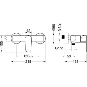 Комплект смесителей для душа Aquatek Оберон AQ1232CR хром