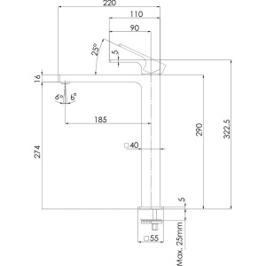 Купить Смеситель для раковины Remer Absolute AU10L хром в Москве с доставкой Смеситель для раковины Remer Absolute AU10L хром