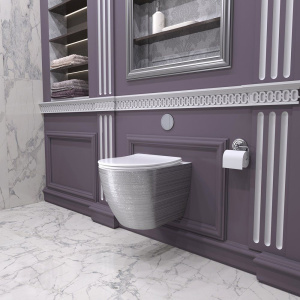 Унитаз подвесной Grossman GR-4455SWS безободковый, серебро