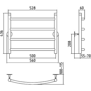 Купить Полотенцесушитель водяной Стилье Универсал-50 50x50 в Москве с доставкой Полотенцесушитель водяной Стилье Универсал-50 50x50