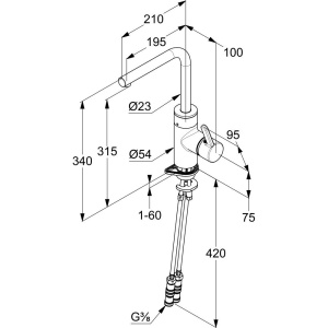 Смеситель для кухни Kludi E-go E-GO 422306675 черный матовый