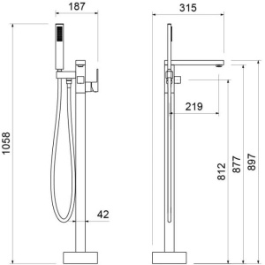Смеситель для ванны Aquatek Либра AQ1645MB черный