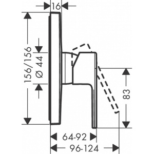 Комплект смеситель для душа и скрытая часть Hansgrohe Vernis Shape 71668670S матовый чёрный