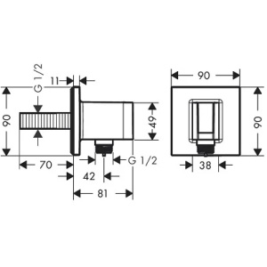 Шланговое подключение с держателем для душа Hansgrohe FixFit E 26889670 черный