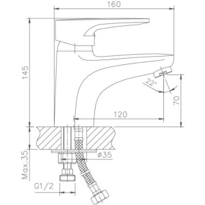 Смеситель для раковины Haiba HB68 с гигиеническим душем