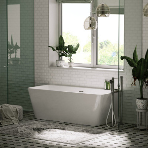 Купить Акриловая ванна Sancos Square FB14 170x75 см, с каркасом, со сливом-переливом в Москве с доставкой Акриловая ванна Sancos Square FB14 170x75 см, с каркасом, со сливом-переливом