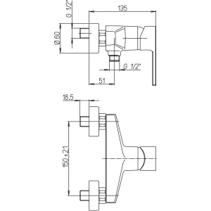 Смеситель для душа Paini Le Mans 90CR5112SKM