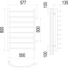 Полотенцесушитель водяной Terminus Виктория П8 500x800 с боковым подключением 500