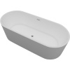 Акриловая ванна Artemis Bauci 180x80 см, отдельностоящая, овальная, с ножками, со сливом-переливом, белая матовая