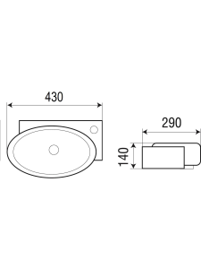 Раковина подвесная 430х290х140 WeltWasser AISBACH 5011 R (10000003875)