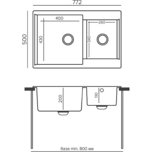 Мойка кухонная Polygran Brig 772, светло-серая