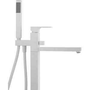 Напольный смеситель для ванны с душем Remer Absolute AU08BO белый матовый, С ВНУТРЕННЕЙ ЧАСТЬЮ