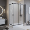 Душевой уголок BelBagno Uno -195 AH 2 100/80 C Nero профиль черный, стекло прозрачное