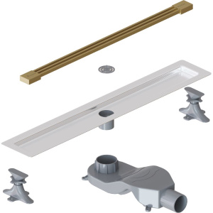 Душевой трап (лоток) Boheme B&T Infinity 60 см, матовое золото