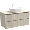 Тумба с раковиной Sancos Snob R 100 см, beige soft, столешница бежевая, раковина CN5010