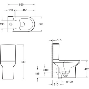 Купить Унитаз-компакт Jacob Delafon Elite E20997-00 безободковый в Москве с доставкой Унитаз-компакт Jacob Delafon Elite E20997-00 безободковый
