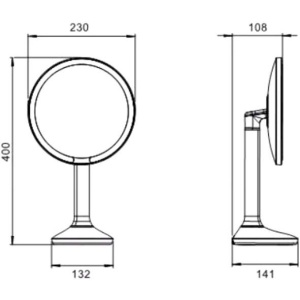 Косметическое зеркало Java S-M8888 с подсветкой, хром