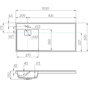 Раковина мебельная Aquaton Лондри 105 1A72833KLH01L белая