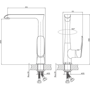 Смеситель для кухни Rush Gozo GZ3735-23