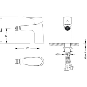 Смеситель для биде Aquatek Бетта AQ1118CR хром