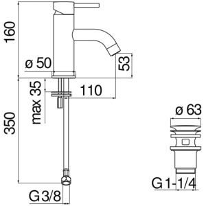 Смеситель для раковины Nobili Live LV00118/2BM Velvet black