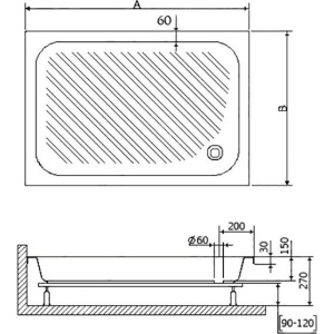 Поддон для душа RGW B/CL-S-A B/CL-S 16180280-51 80х100