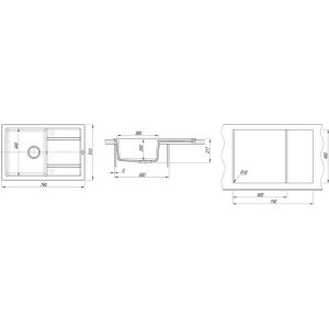 Купить Мойка кухонная Florentina Липси 760 антрацит в Москве с доставкой Мойка кухонная Florentina Липси 760 антрацит