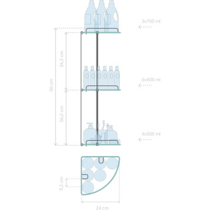 Полка Verran Basic 213-16 3-ярусная, угловая