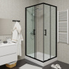 Душевой уголок Parly ZQ121B 120x80, с поддоном, профиль черный, стекло прозрачное