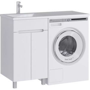 Тумба с раковиной SanStar Эллада 50 белая, раковина Эстет Даллас 1100 L