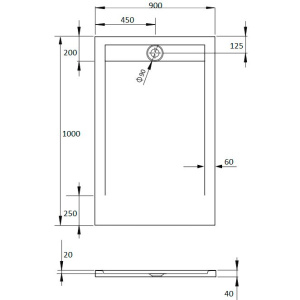 Поддон для душа Radaway Teos F 100x90 white, с сифоном