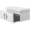 Тумба с раковиной La Fenice Cubo 90 L, белая, ручка черная