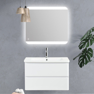 Купить Тумба с раковиной BelBagno Albano-Cer 105 подвесная, bianco lucido в Москве с доставкой Тумба с раковиной BelBagno Albano-Cer 105 подвесная, bianco lucido