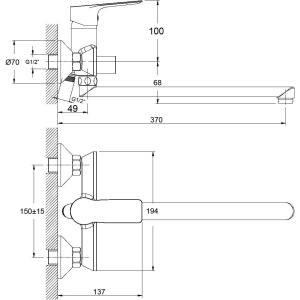 Универсальный смеситель Rossinka RS27 -33