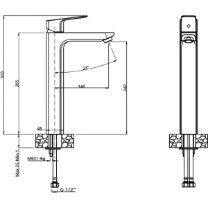 Смеситель для раковины Paini Viva Style P4YO205LL черный
