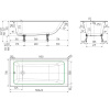Чугунная ванна Универсал Оптима 150x70 см, с ножками