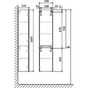 Купить Шкаф-пенал Raval Slide 30, антрацит в Москве с доставкой Шкаф-пенал Raval Slide 30, антрацит