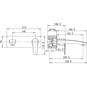 Смеситель для раковины IDDIS Ray RAYBN00i65 С ВНУТРЕННЕЙ ЧАСТЬЮ  сатин