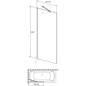 Купить Шторка на ванну Radaway Idea Black PNJ II 70 в Москве с доставкой Шторка на ванну Radaway Idea Black PNJ II 70