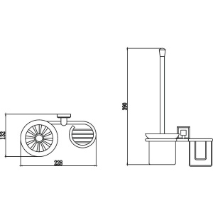 Ершик Savol 95 S-L09594 хром, с держателем освежителя воздуха