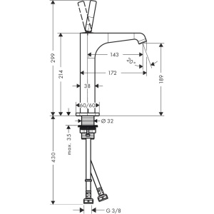 Смеситель для раковины Axor Citterio E 36103000 хром