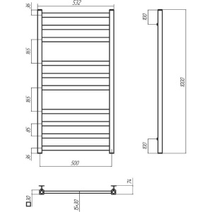 Полотенцесушитель водяной Terminus Ното П10 500х1000