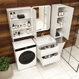 Купить Мебель для ванной Style Line Бергамо Мини 60 Люкс Plus подвесная, антискрейтч белая в Москве с доставкой Мебель для ванной Style Line Бергамо Мини 60 Люкс Plus подвесная, антискрейтч белая